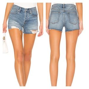 Free People Sofia Hi Rise Button Fly Denim Short
